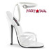 Domina-108, 6" White Stiletto Heel Wrap Around Knotted Strap Sandal