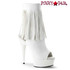 Delight-1019, White Open Toe Fringe Boot | Pleaser
