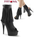 Black Open Toe Fringe Boot | Pleaser Delight-1019