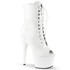Adore-1021, 7 Inch White lace-up Ankle Boots by Pleaser
