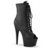 Adore-1021, 7 Inch Peep Toe Lace-up Ankle Boots by Pleaser color black faux leather