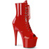 Adore-1021, Red Peep Toe Lace-up 7 Inch Ankle Boots by Pleaser