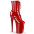 Infinity-1020, 9 Inch Exotic Dancer Red Platform Ankle Boots by Pleaser
