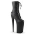 Pleaser | Beyond-1020, 10 Inch Black Faux Leather Lace up Ankle Boots