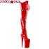 Pleaser Boots | Beyond-3028, Extreme High Heel Lace up Thigh High Boots color red