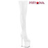 Flamingo-3000, 8 Inch White Stretch Thigh High Boots