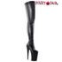 Infinity-4000, 9 Inch Exotic Dancer Stretch Crotch Boot Black Faux Leather by Pleaser