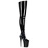 Infinity-4000, Black 9 Inch Stretch Crotch Boot by Pleaser