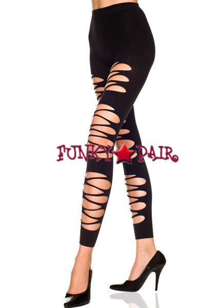 Ladies Cut Out Opaque Leggings