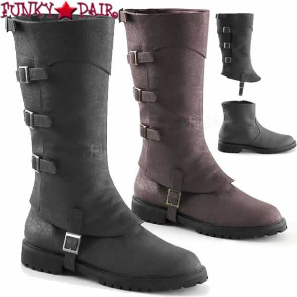 Gotham105, Men's Buckle Strap Knee High Boots