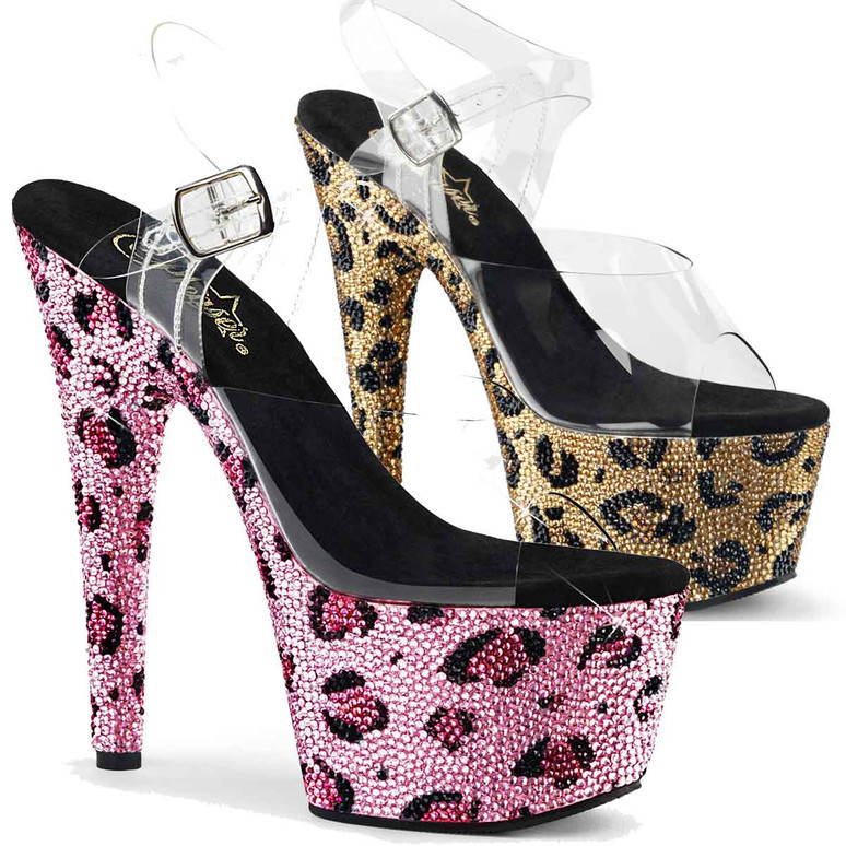 pleaser leopard heels