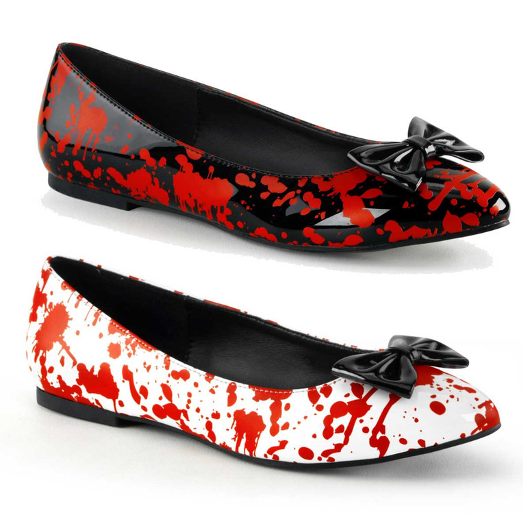 Flats with Blood Prints by Funtasma Vail-20BL