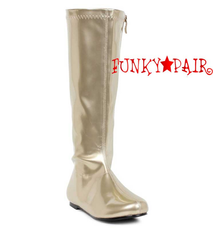 flat gold boots