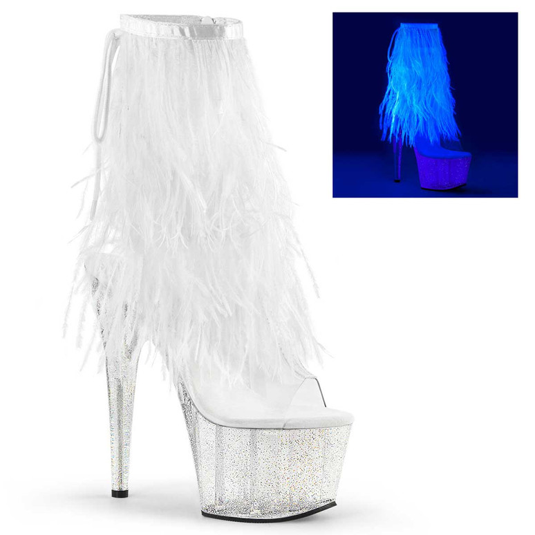 7 Inch Marabou Fur Fringe Ankle boots