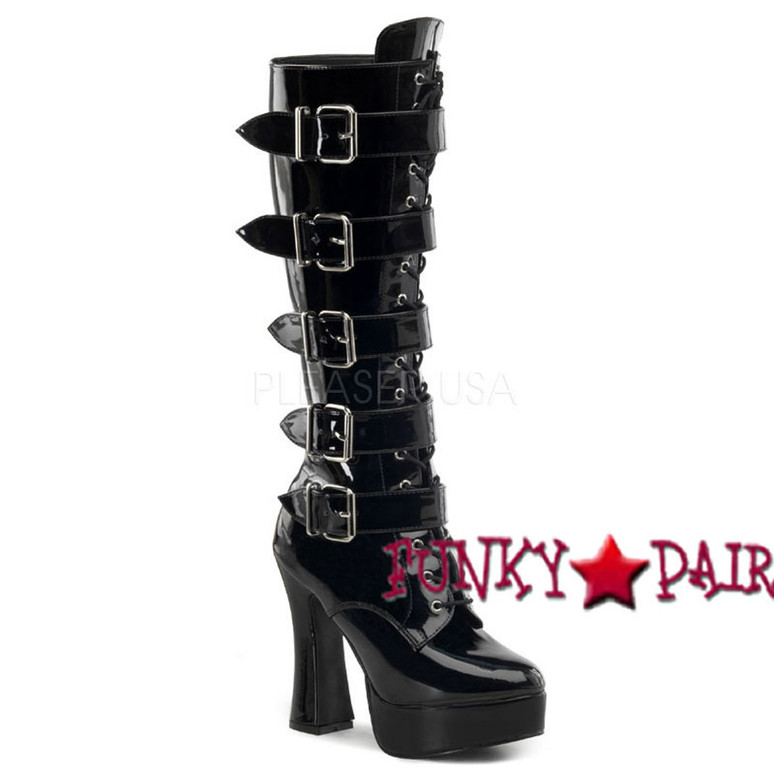 pleaser buckle boots