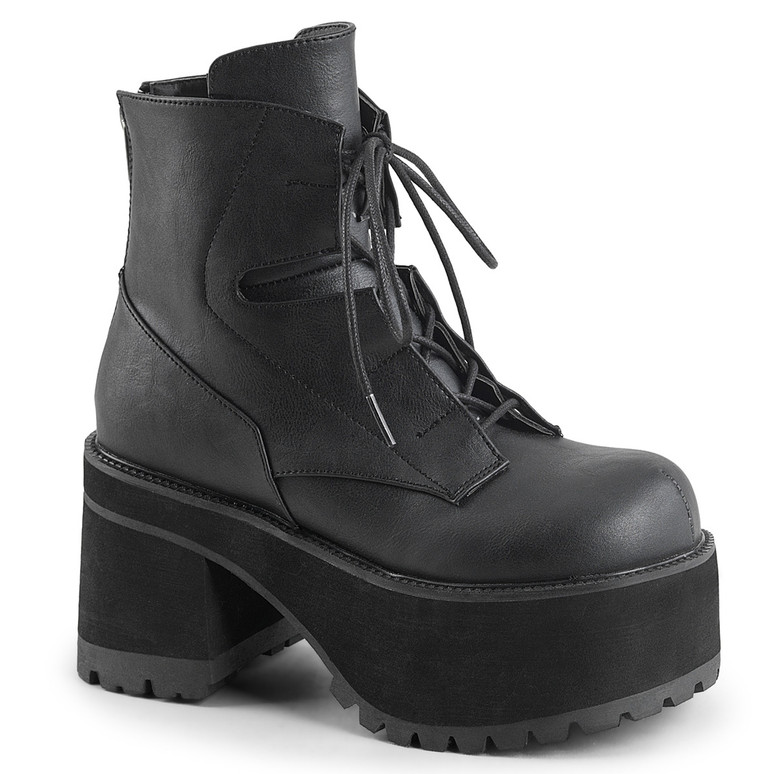 Demonia Ranger-102 Platform Ankle Boot 11 / Blk Vegan Leather