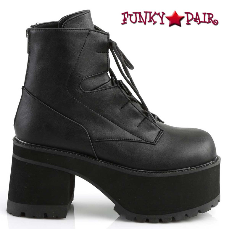 Demonia Ranger-102 Platform Ankle Boot 11 / Blk Vegan Leather