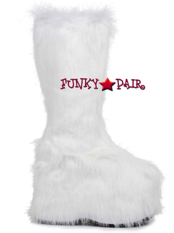 white fuzzy platform boots