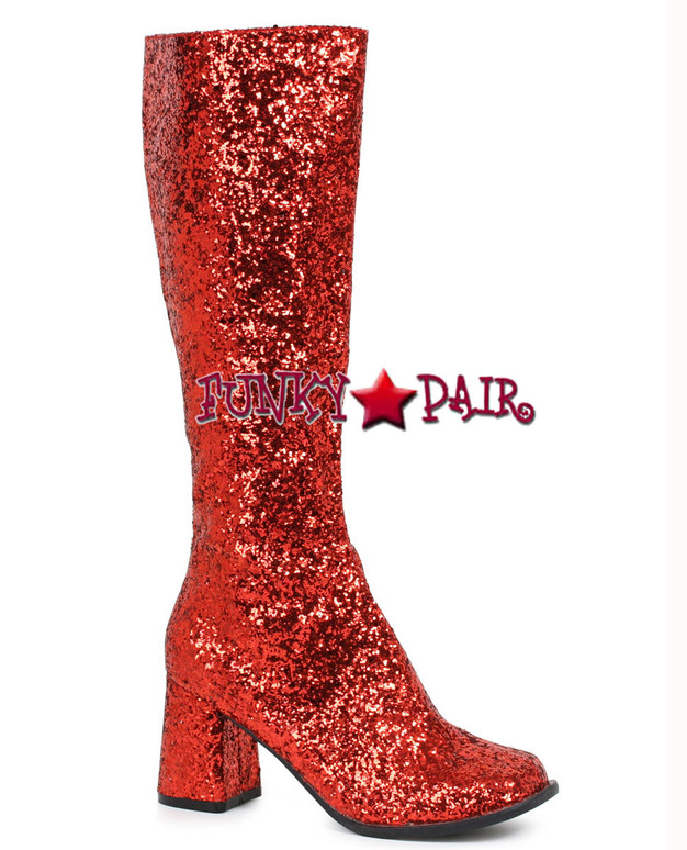 glitter red boots