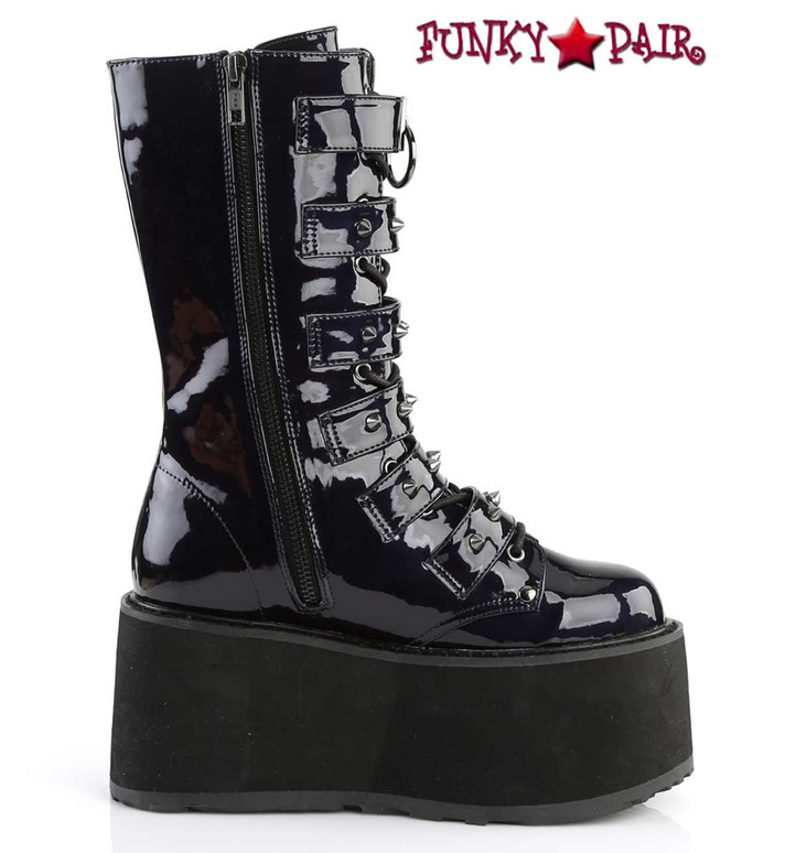 Demonia | Damned-225 Women's Goth Buckle Straps Studded Boots
