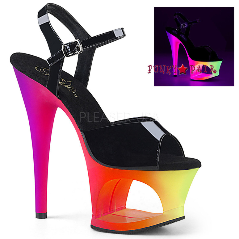 neon multi colored heels