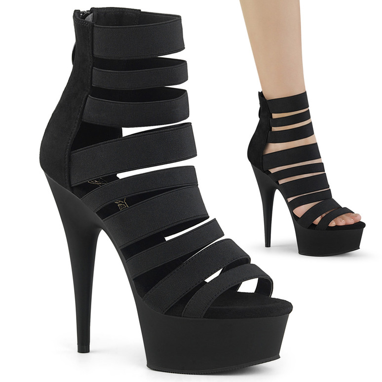 elastic strappy heels