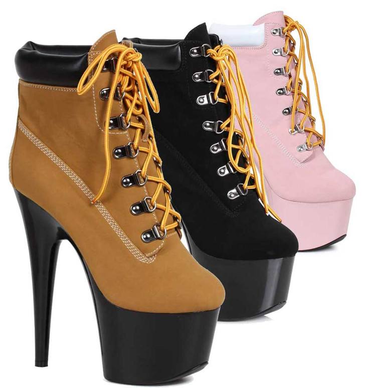 Ellie Shoes 7 inch Heel Lace Up Ankle Boots, Women's, Size: 9