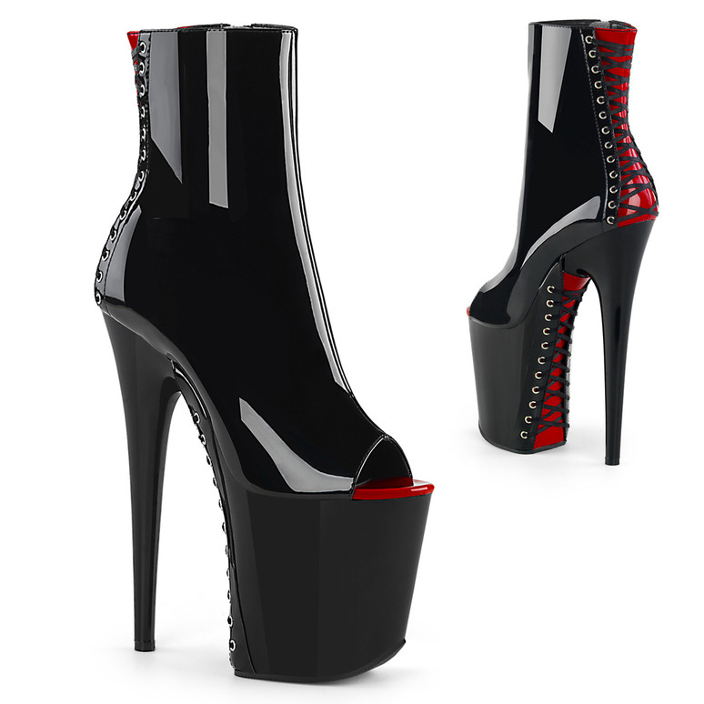 Pleaser | Flamingo-1025, Corset Style Ankle Boots