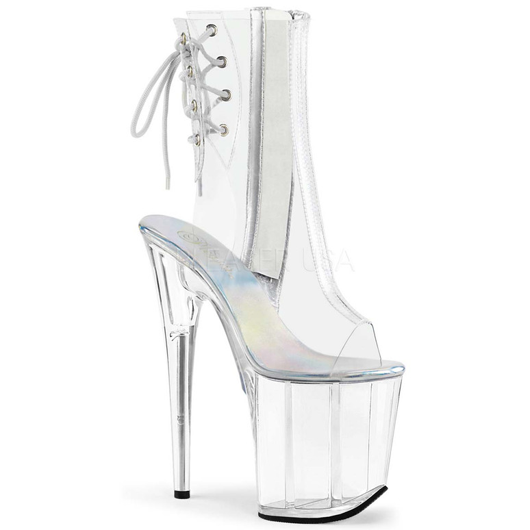 clear pleaser boots