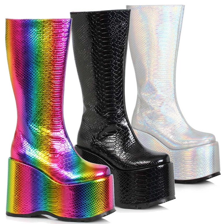 500-AMARA, Wedge Platform GoGo Boots