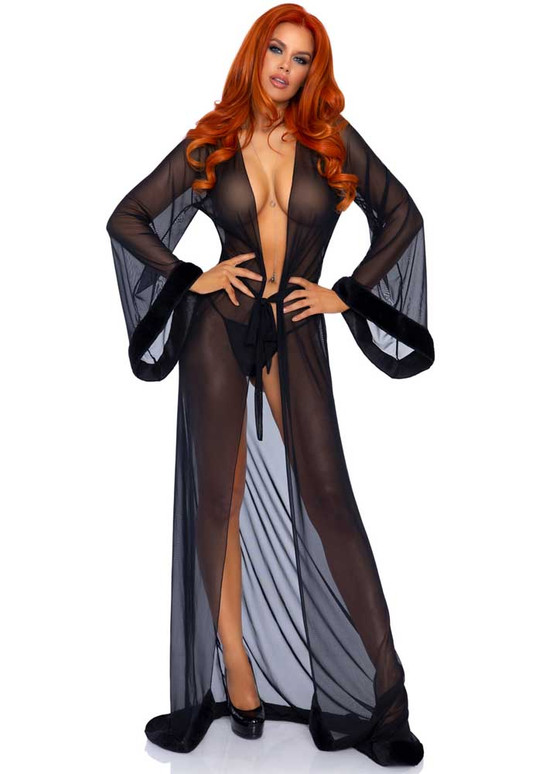 sheer long robe