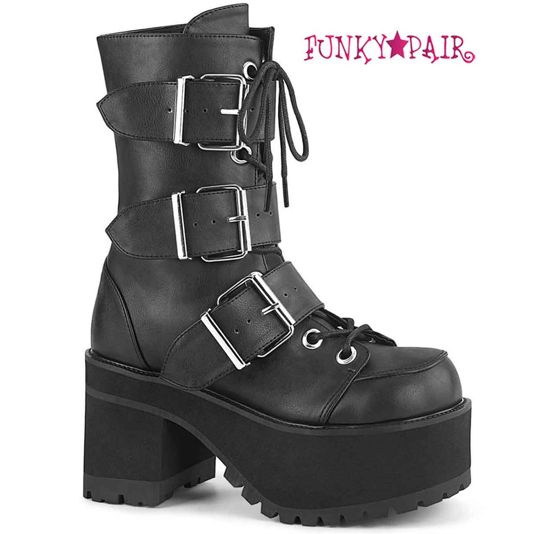 platform boots with buckles cheap