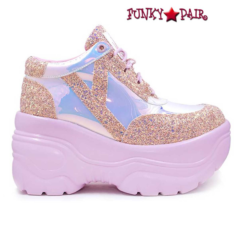 MATRIX, 3.5 Inch Pink Glitter Platform by YRU Shoes