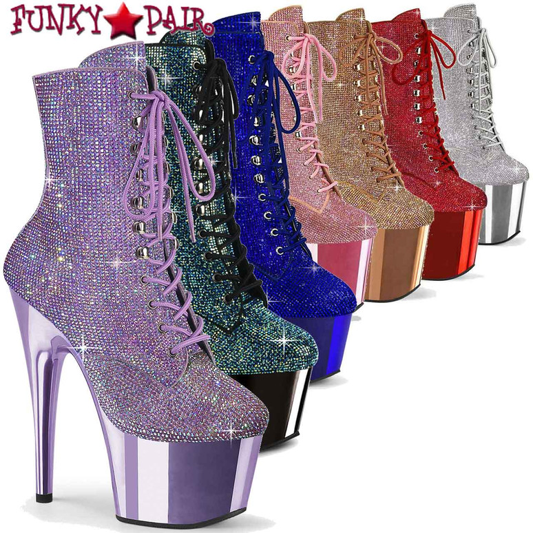 Adore-1020CHRS, Rhinestones Ankle Boots