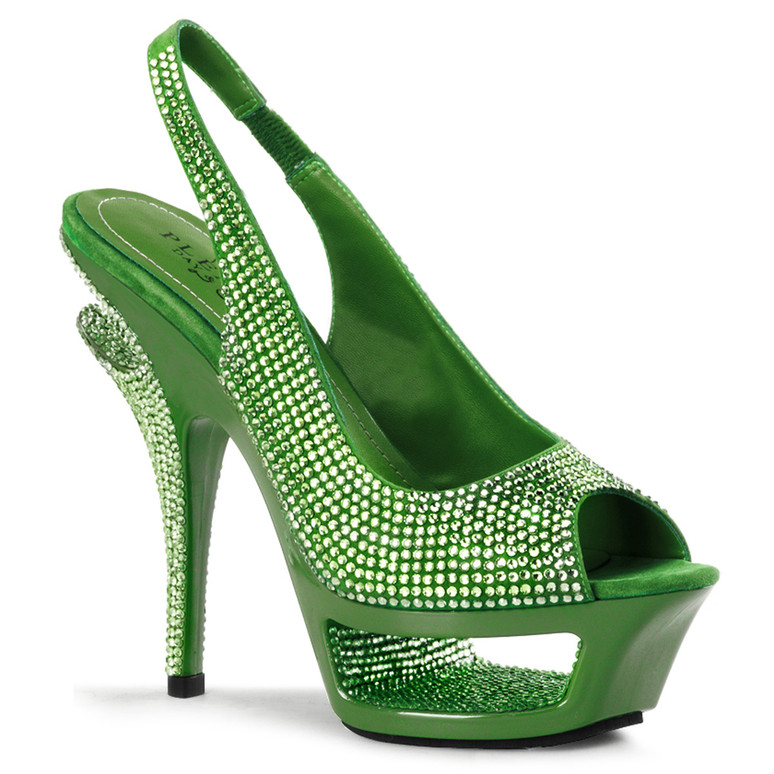 Pleaser Deluxe654RS, 5.5 Inch Slingback Rhinestones Shoes