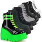 Shaker-52 Women's Stacked Wedge Platform Ankle Boot by Demonia Cult