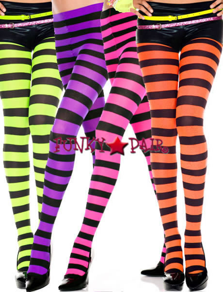 Stripy Tights - Hyper Stripe - Rose golden striped tights - Molo