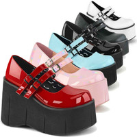 Kera-08 Double Strap Goth Platform Shoes by Demonia