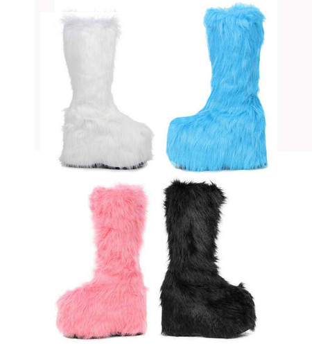 418-GRETA, 4 Inch Boots with Faux Fur Cuff By Ellie Shoes