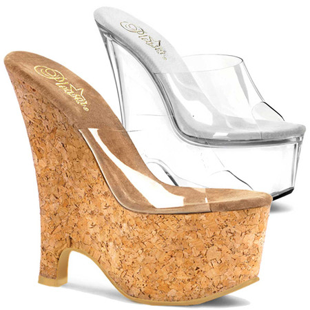 pleaser wedge heels