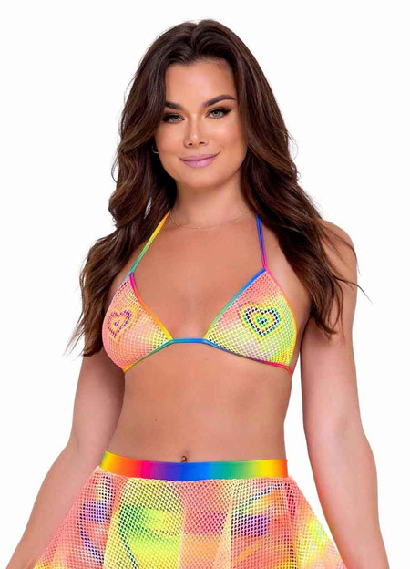 Roma Tie-Dye Fishnet Bikini Tie-Top