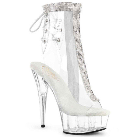 Clear Rhinestone Booties Delight-1018C-2RS, 6