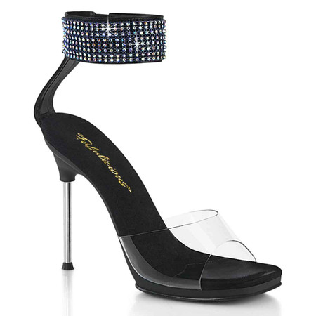 CC 26s Flat Sandals Black Sheepskin Rhinestones 649522