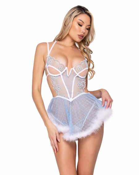 R-LI630, Metallic Snowflake Babydoll