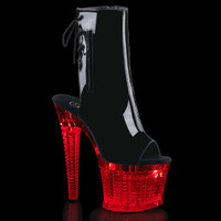 FLASHDANCE-1018SPEC, Lite-up Textured Platform Ankle Boot with Peep-Toe By Pleaser