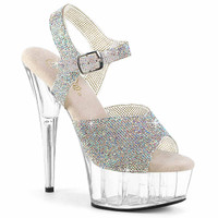 DELIGHT-608N-RS, 6" Rhinestones Ankle Strap Sandal