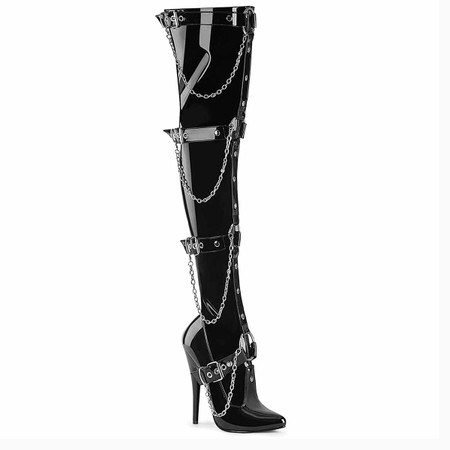 Classic Knee Boots with 6-inch Stiletto Heels and No Platform DOMINA-2000
