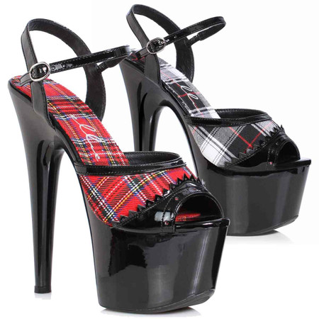 609-JULIET Platform Sandal  | Black Patent main image 0