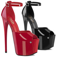 JUBILANT-15, 7 Inch Closed Back Ankle Strap Sandal with Concealed Platform By Pleaser USA