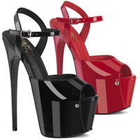 JUBILANT-09, 7 Inch Ankle Strap Sandal with Concealed Platform By Pleaser USA